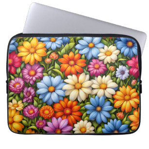 Hübsche Blumen, hell gefärbt, Laptopschutzhülle
