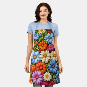 Hübsche Blumen, hell gefärbt, Schürze
