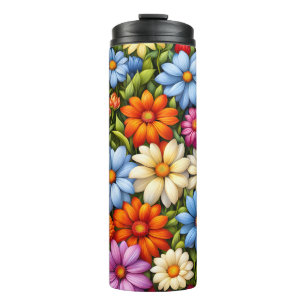 Hübsche Blumen, hell gefärbt, Thermosbecher