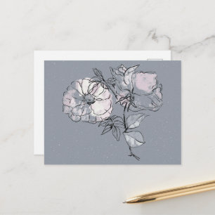 Hübsche Blumen-Kritzelei Postkarte