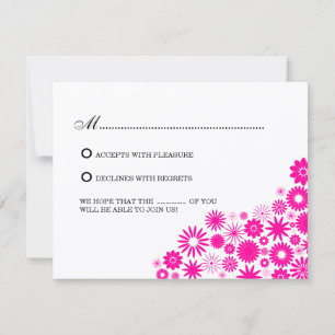 Hübsche Blumen Magenta RSVP / Antwortkarten Einladung