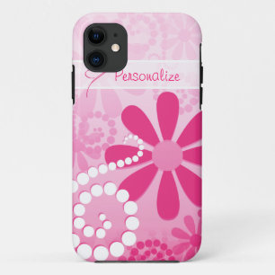 Hübsche Blumen-niedliche rosa Retro Gänseblümch iPhone 11 Hülle