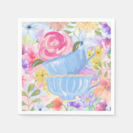 Hübsche Blumen Teetassen Serviette