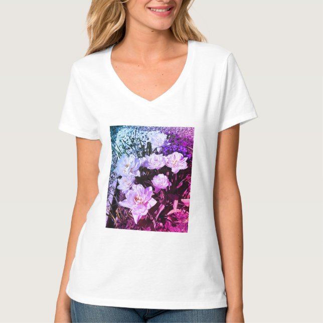 Hübsche Blumen trendige Sommer Mode T-Shirt (Vorderseite)