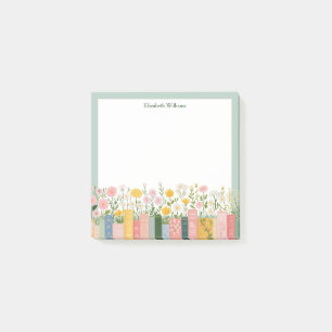 Hübsche Blumen und Bücher Post-it Klebezettel