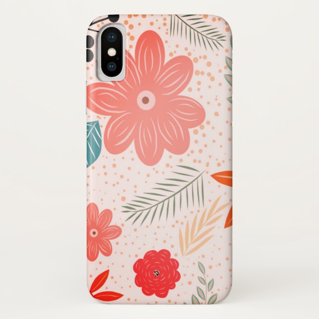 Hübsche Blumen und Punkte Case-Mate iPhone Hülle (Rückseite)