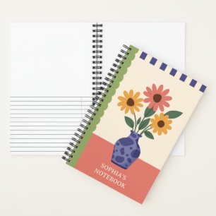 Hübsche Blumen-Vase Spiral Notizbuch