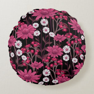 Hübsche Blumendekoration auffallend Rundes Kissen