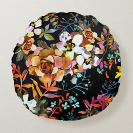 Hübsche Blumendekoration auffallend Rundes Kissen