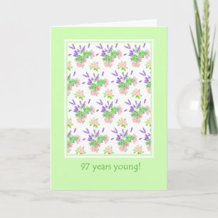 Hübsche Blumengrüße 97. Geburtstag Karte