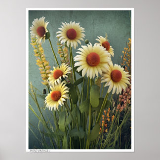 Hübsche Blumenillustration Poster