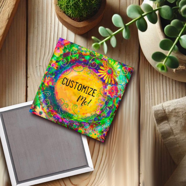 Hübsche Blumeninspirivity Anpassbare Namensfreude Magnet (Von Creator hochgeladen)