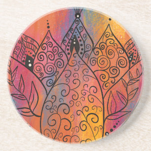 Hübsche Blumenkunst Getränkeuntersetzer