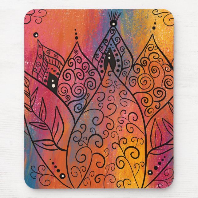 Hübsche Blumenkunst Mousepad (Vorne)