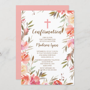 Hübsche Blumenmädchen-Bestätigungs-Einladung Einladung