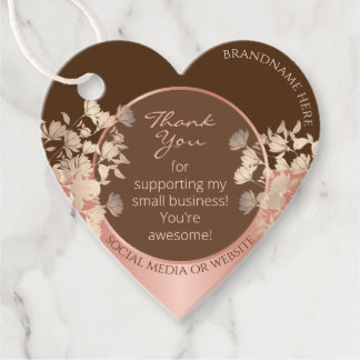 Hübsche Blumenprodukte - Braune und Rose Gold Geschenkanhänger