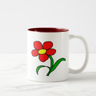 Hübsche Blumensträußchen Zweifarbige Tasse