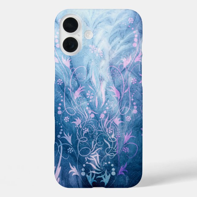 Hübsche Blumentexturen in Blautönen Case-Mate iPhone Hülle (Rückseite)