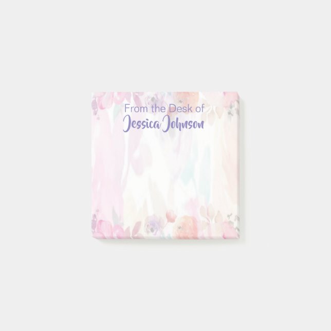 Hübsche Blumenüberzug Post-it Klebezettel (Vorderseite)