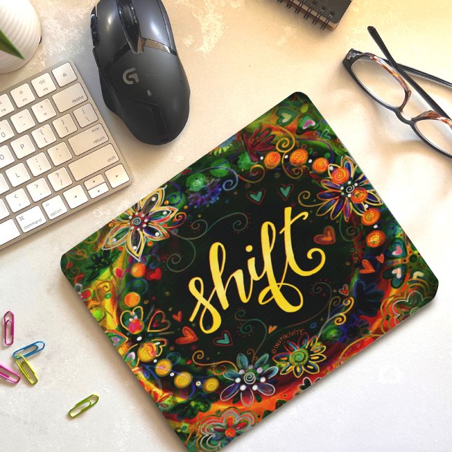 Hübsche Blumenverschiebung - EIN WORT-Inspirivity Mousepad (Von Creator hochgeladen)