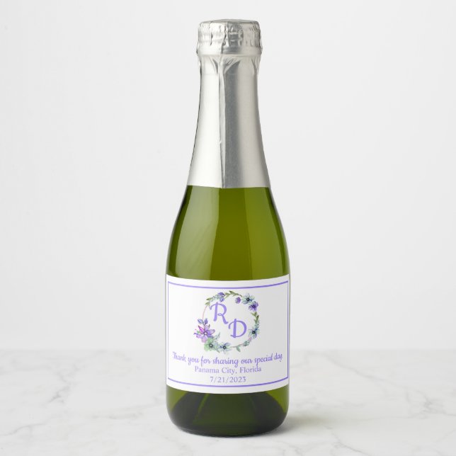 Hübsche Blumenzeremonie Mit Monogramm Hochzeit (Vorderseite)