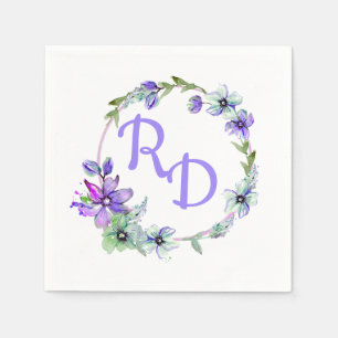 Hübsche Blumenzeremonie Mit Monogramm Hochzeit Serviette