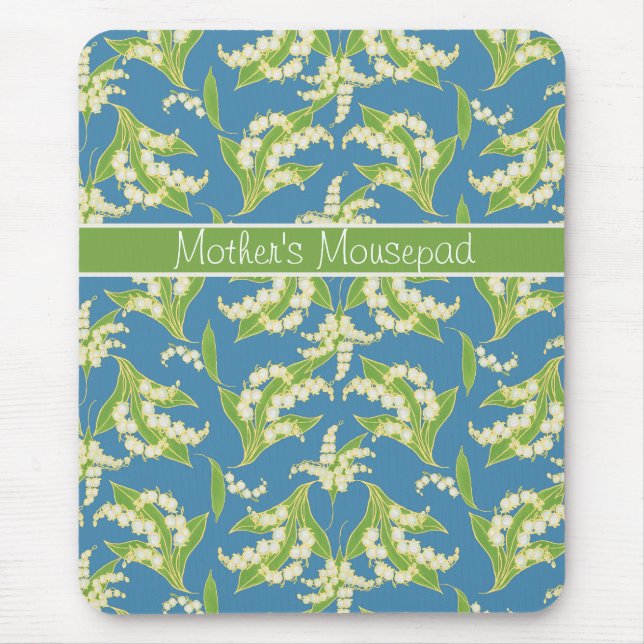 Hübsche Blumige Mauspad: Maiglöckchen, Blau Mousepad (Vorne)