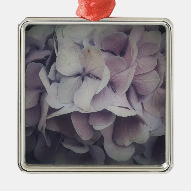 Hübsche Blüten Silbernes Ornament (Vorne)