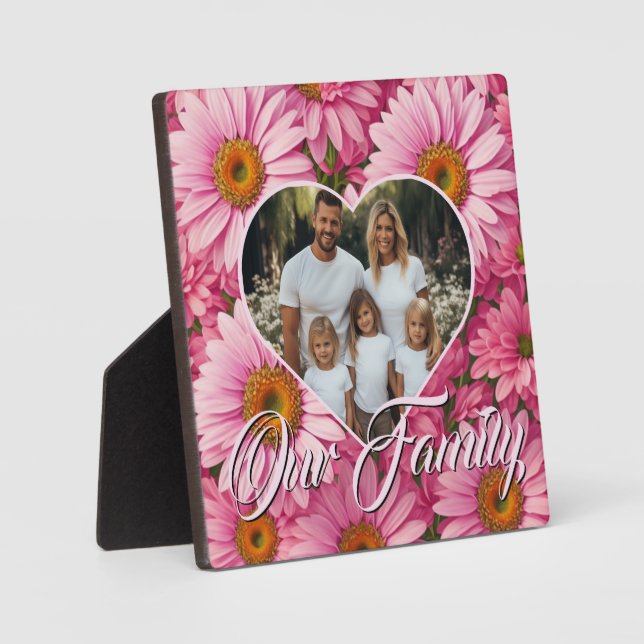 Hübsche Blütenpink-Blütenschablone Fotoplatte (Vorderseite)