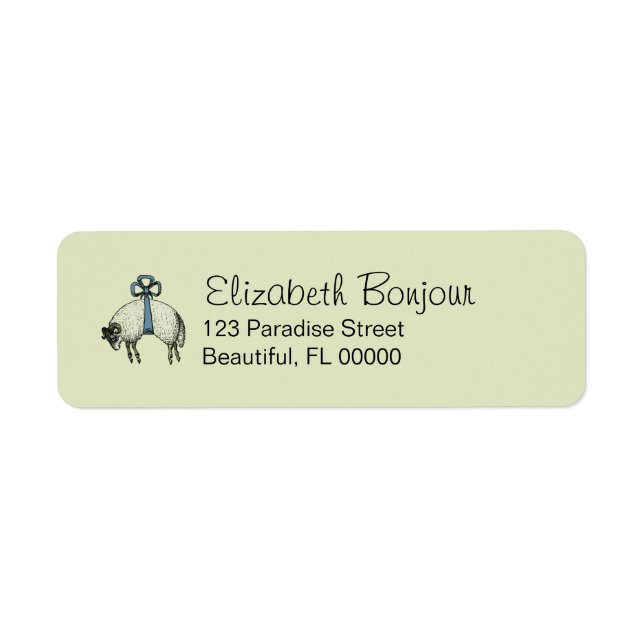 Hübsche Bogen-Schafe DESIGNOPTIONEN ~30 Etiketten  (Vorne)