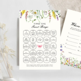 Hübsche Boho Floral finden Gast Bingo Game