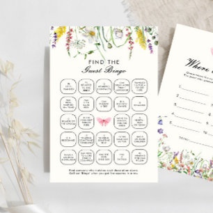 Hübsche Boho Floral finden Gast Bingo Game