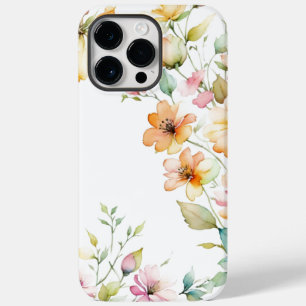 Hübsche Boho Orange Rosa Wasserfarbe Wilde Blumen Case-Mate iPhone 14 Pro Max Hülle
