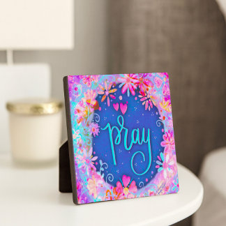 Hübsche BoHo Pink Pray Inspirivity Fotoplatte