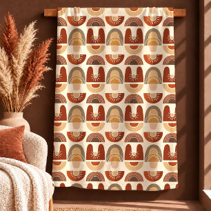 Hübsche Boho Regenbögen Elfenbein Beige Kupfer Ges Fleecedecke
