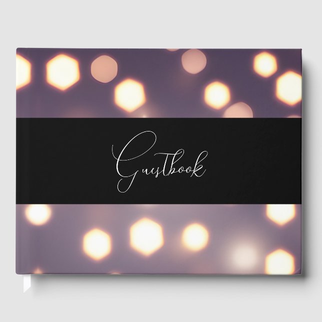 Hübsche Bokeh-Background-Hochzeit Gästebuch (Vorderseite)