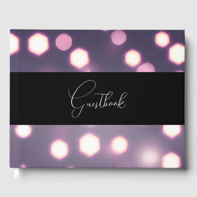 Hübsche Bokeh-Background-Hochzeit Gästebuch (Vorderseite)
