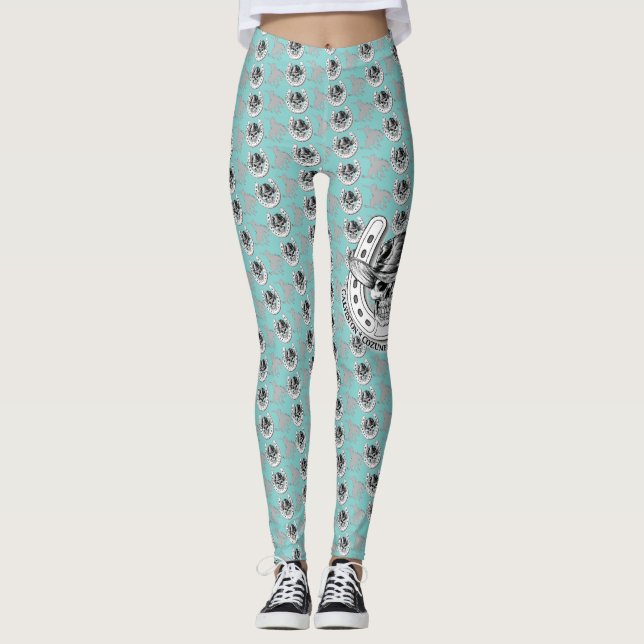 Hübsche böse Damen - Schädel u. Broncs Leggings (Vorderseite)