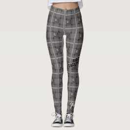 Hübsche böse "Sirene-karierte" Leggings - Grau