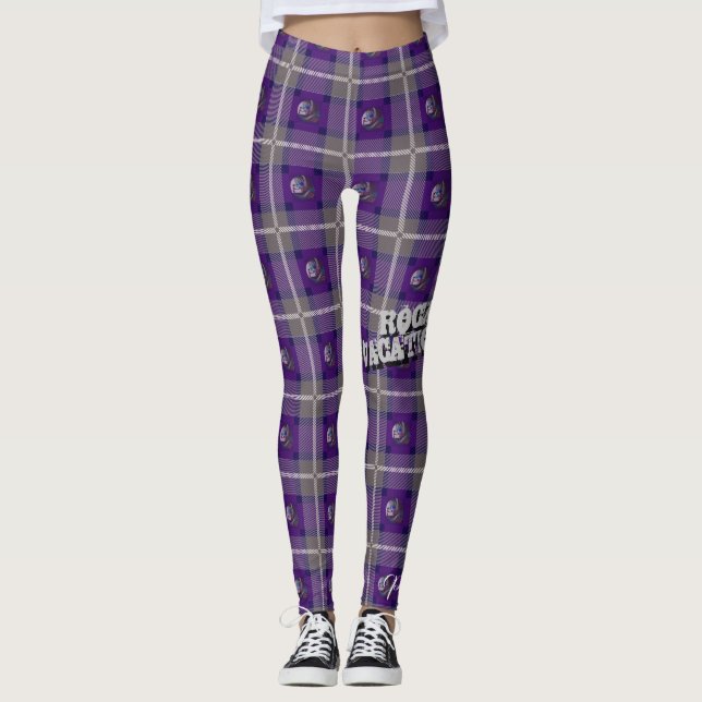 Hübsche böse "Sirene-karierte" Leggings - lila (Vorderseite)