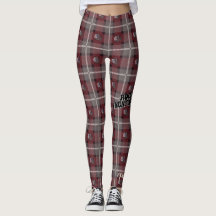Hübsche böse "Sirene-karierte" Leggings - Merlot
