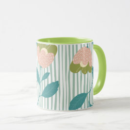 Hübsche botanische und grüne Farbe für die Familie Tasse