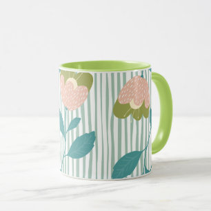 Hübsche botanische und grüne Farbe für die Familie Tasse
