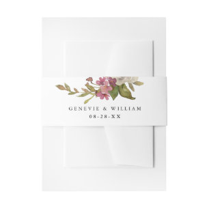 Hübsche Bouquet-Namen und Date Wedding Einladungsbanderole