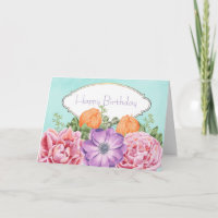 Hübsche Bouquet Watercolor Blume Gerne zum Geburts