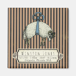 Hübsche Bow Sheep™ Collection - Birth Info / Magnet