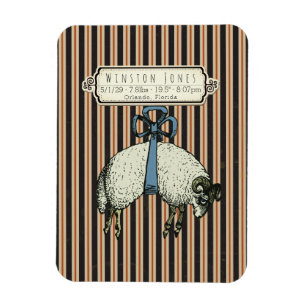Hübsche Bow Sheep™ Collection - Birth Info / Magnet