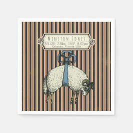 Hübsche Bow Sheep™ Collection - Birth Info / Serviette