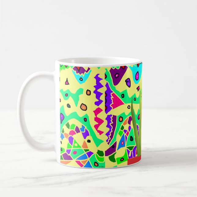 Hübsche brüchige gemusterte Kunst surreal Kaffeetasse (Links)
