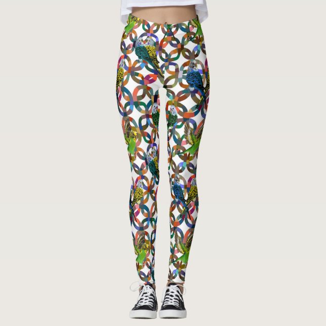 Hübsche Budgien Leggings (Vorderseite)